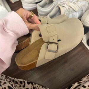 Women's Beige Slip-On Sandals